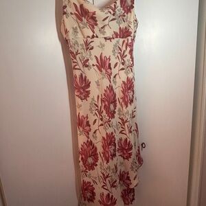 Ann Taylor Red Asymmetrical Sheath Dress V-Neck